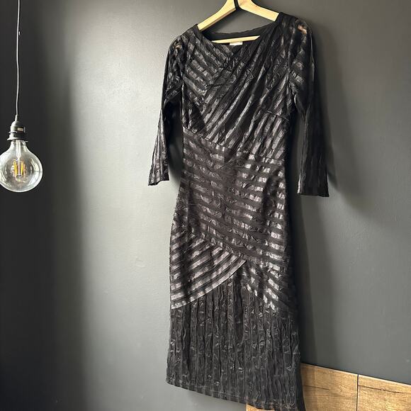 REISS Rebecca Bodycon Textured Dress in Black Size 4 - Picture 12 of 12